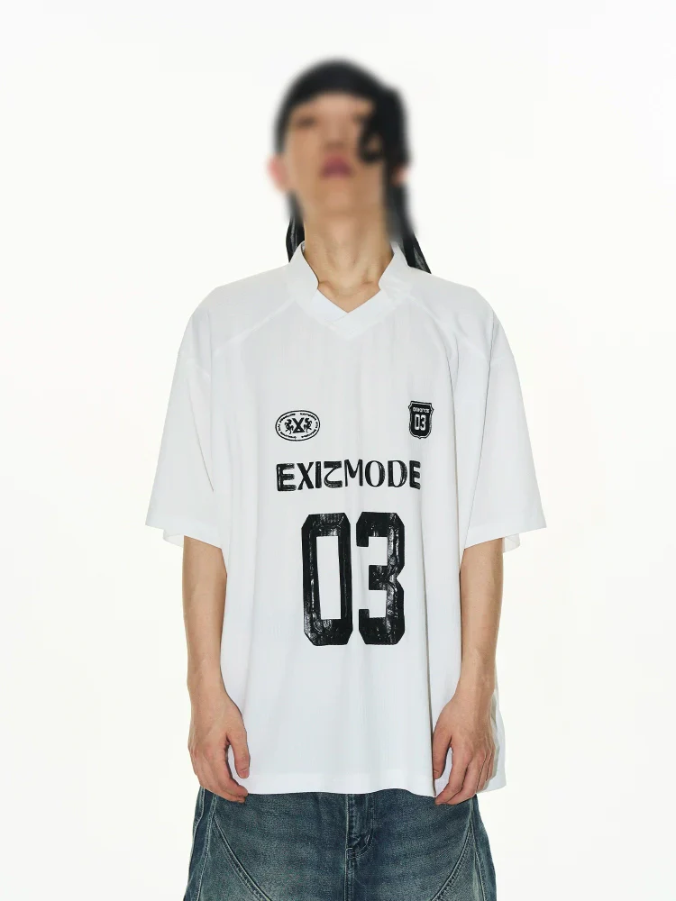 Ribbed V-Neck Jersey Tee - Image 2