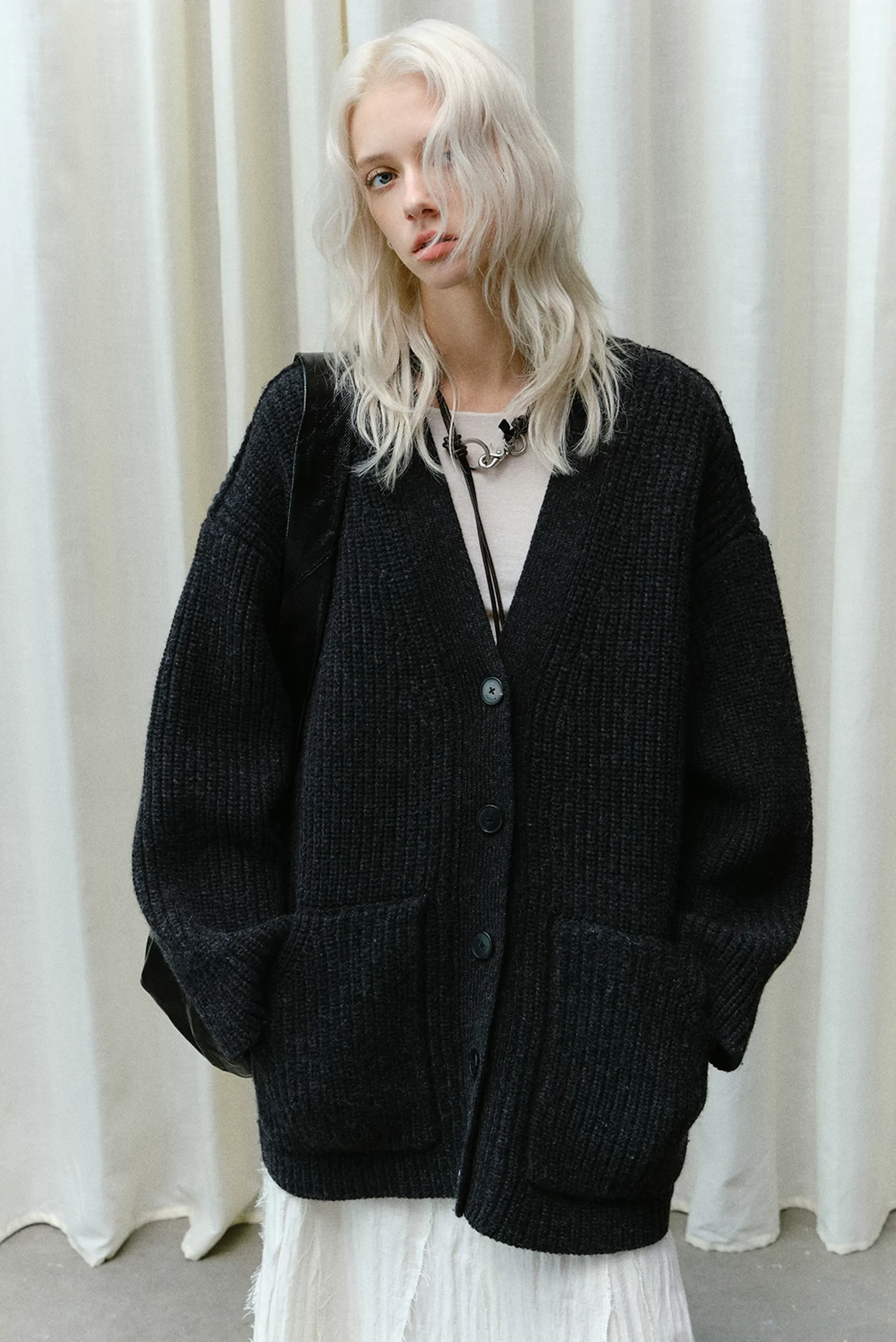 Ribbed Wool-Blend V-Neck Cardigan - Image 5