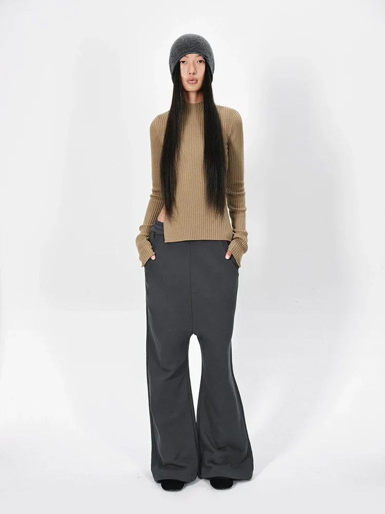 Ribbed Wool Side-Slit Knit Top - Image 5