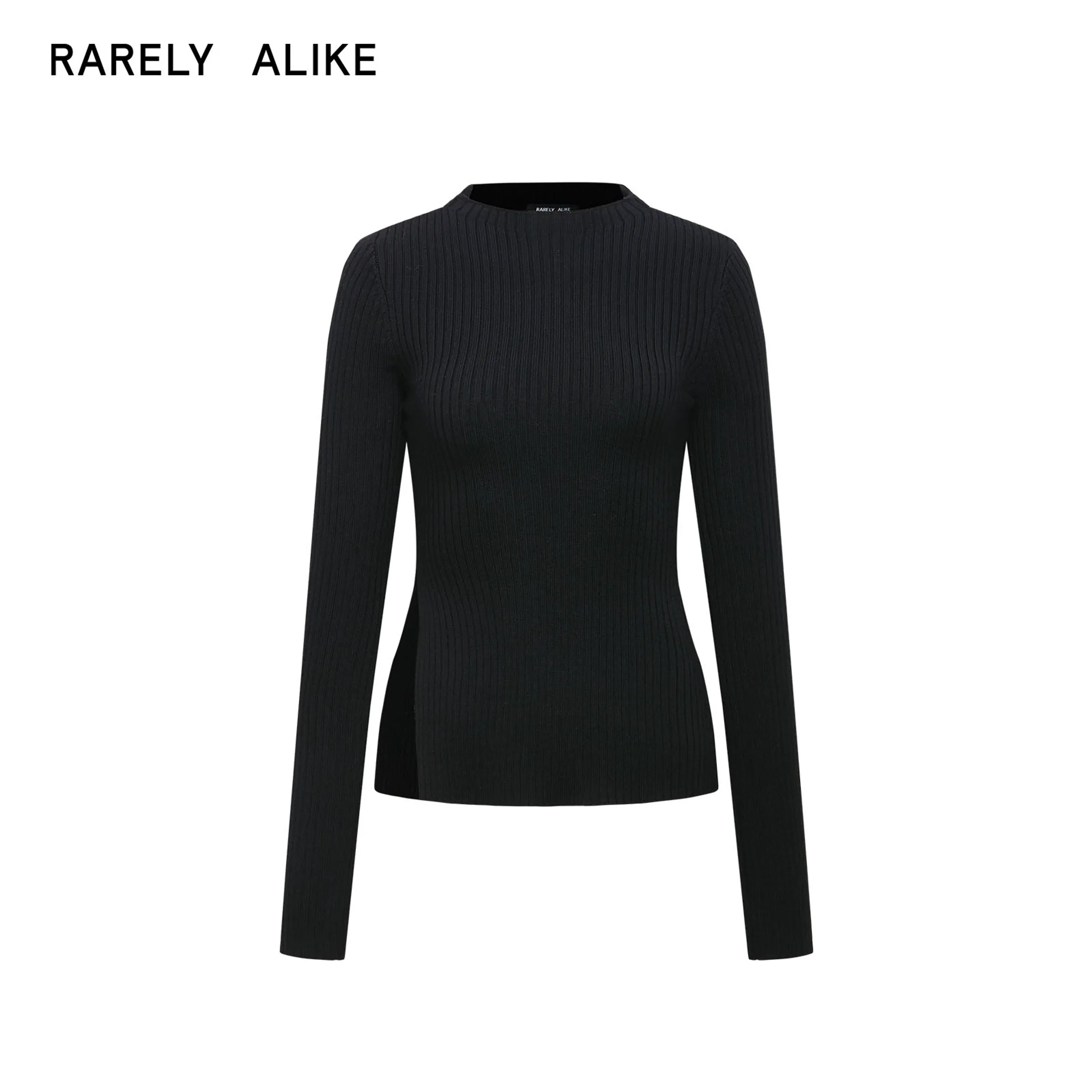 Ribbed Wool Side-Slit Knit Top - Image 8