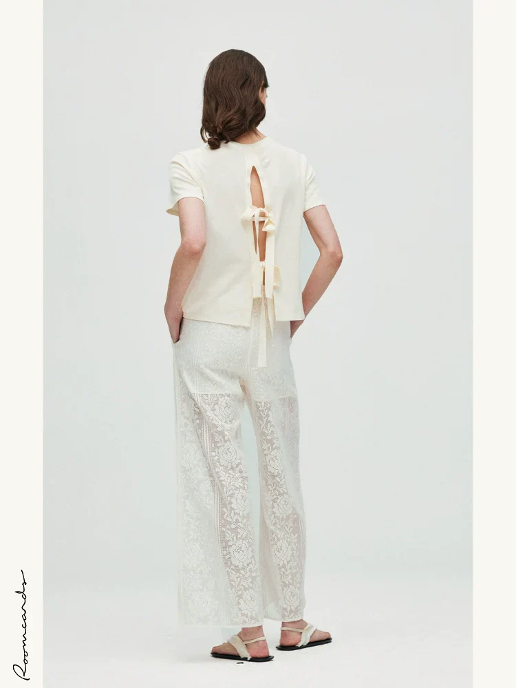Ribbon-Back Cotton T-Shirt - Image 3