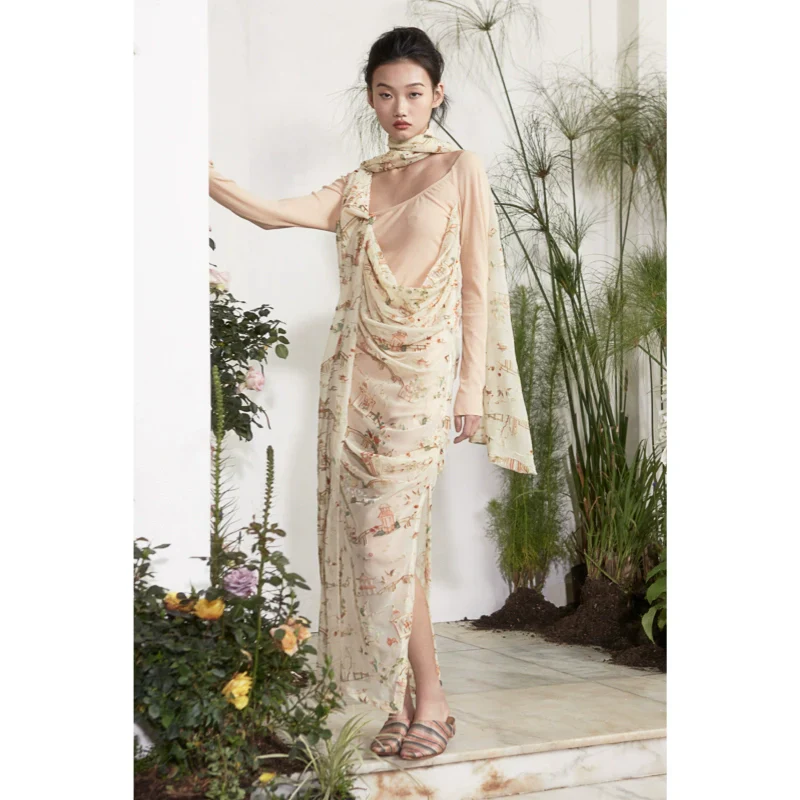 Rimless Floral Draped Dress - Image 2