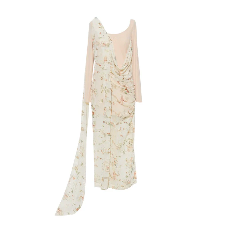 Rimless Floral Draped Dress - Image 6
