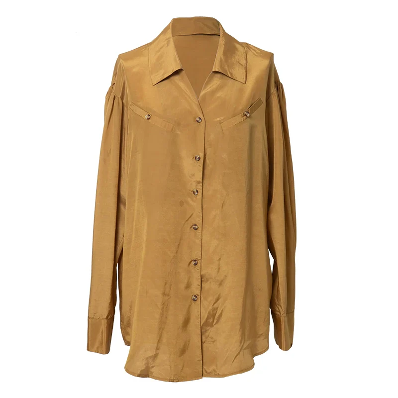Rimless Minimalist V-Neck Blouse - Image 4