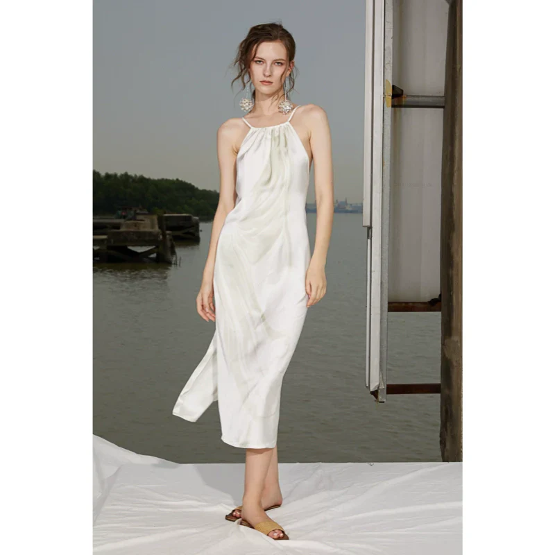 Rimless Satin Drape Dress - Image 2