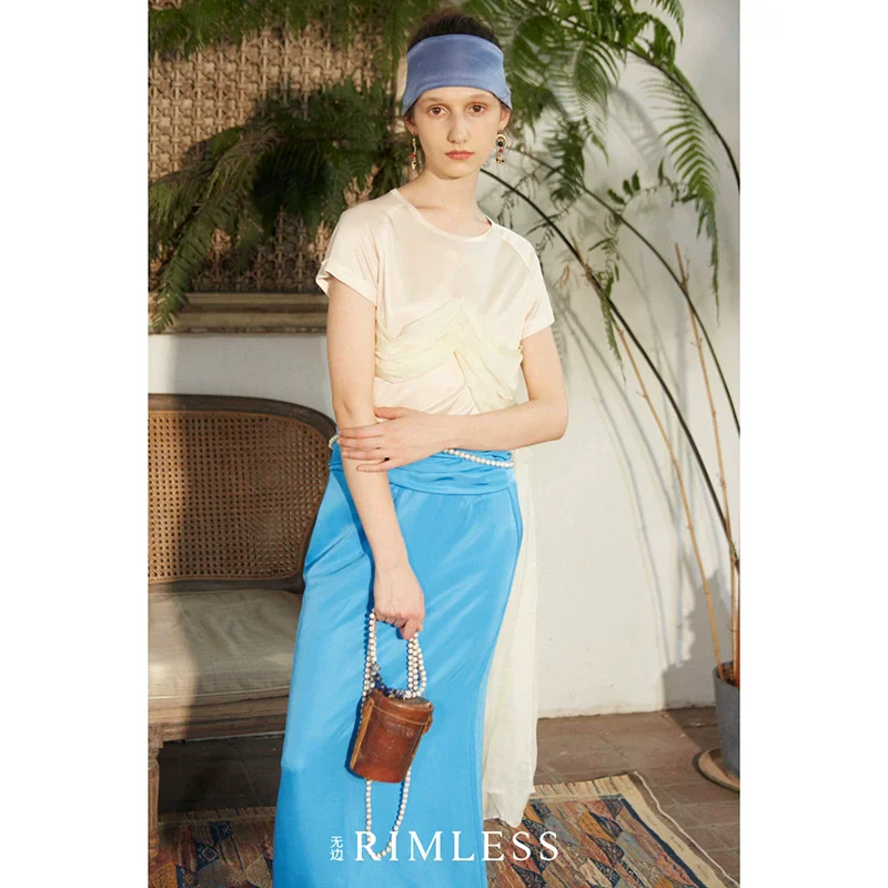 Rimless Silk Drape Top