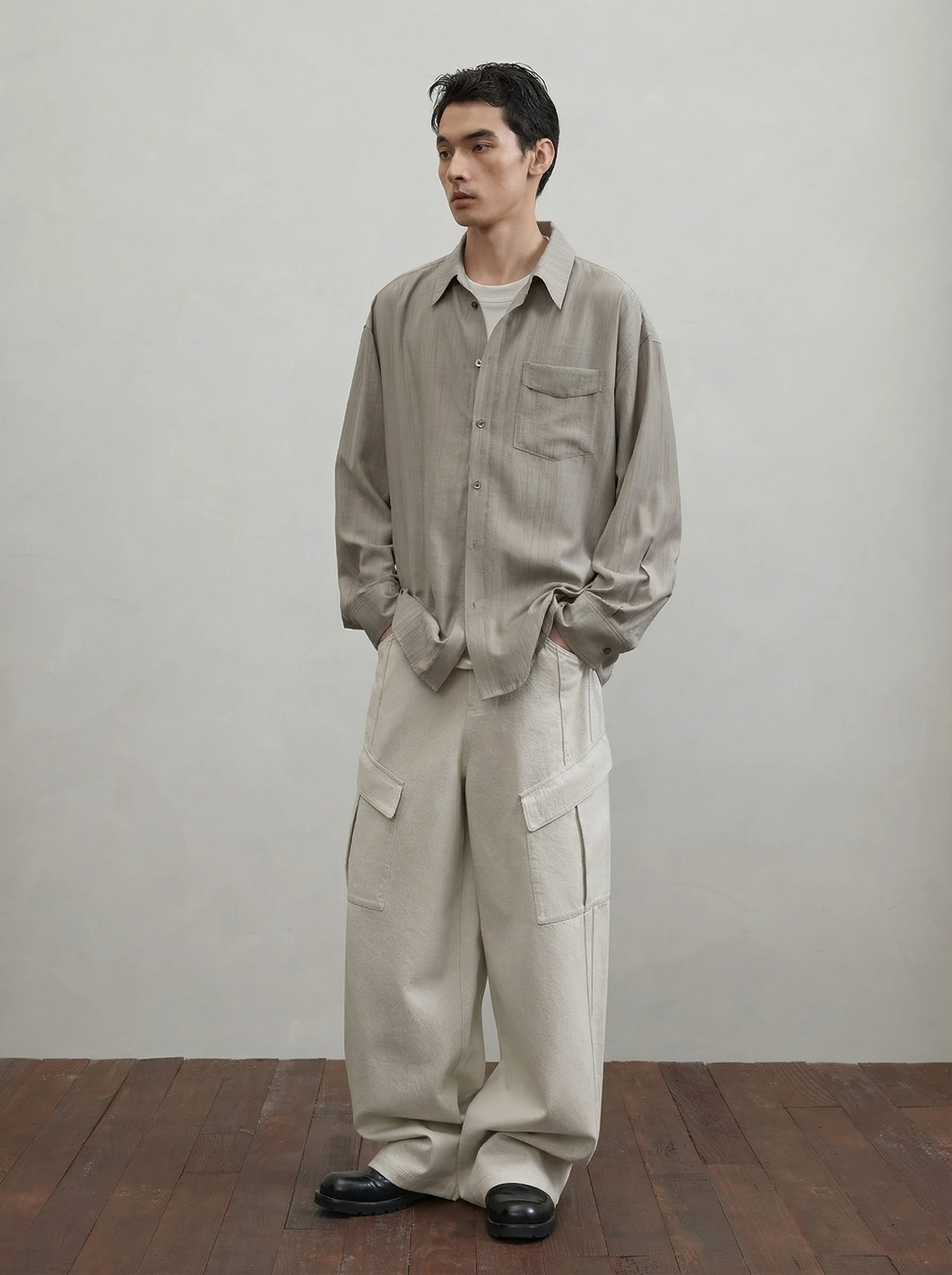 Ripple Texture Relaxed Shirt - Image 5
