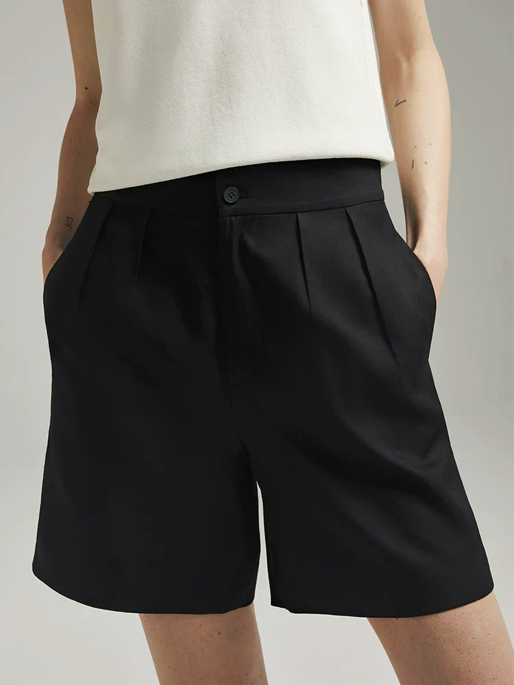 RITA High-Waist Linen Blend Shorts - Image 3