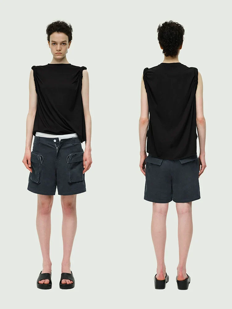 Rolled Cuff Modal-Wool Knit Tee - Image 2