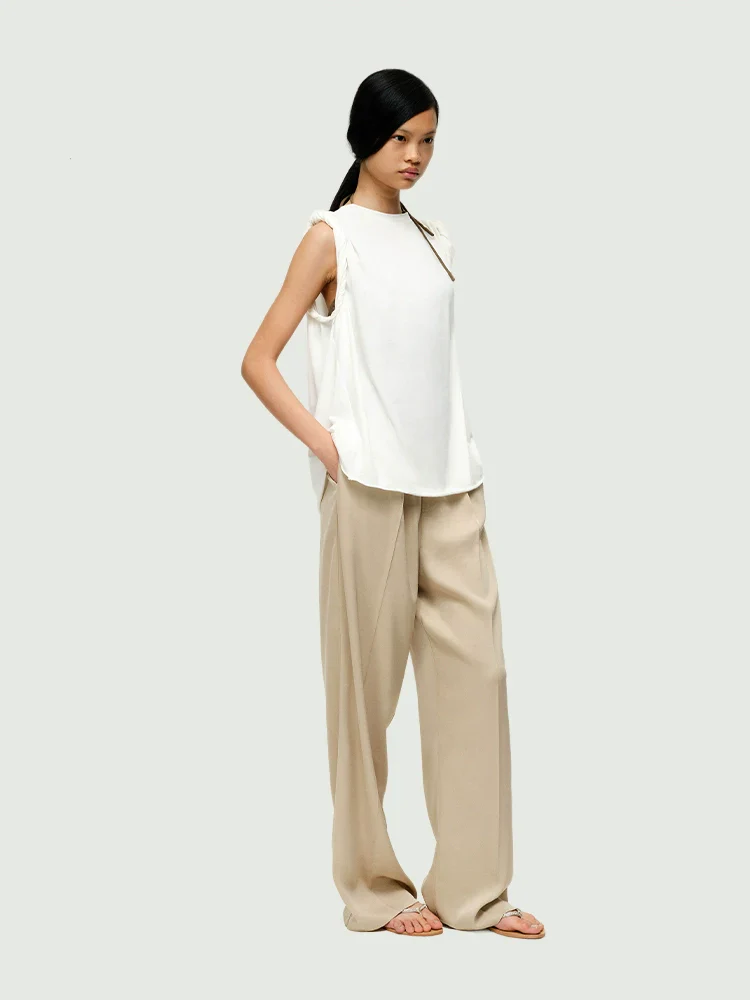 Rolled Cuff Modal-Wool Knit Tee - Image 5