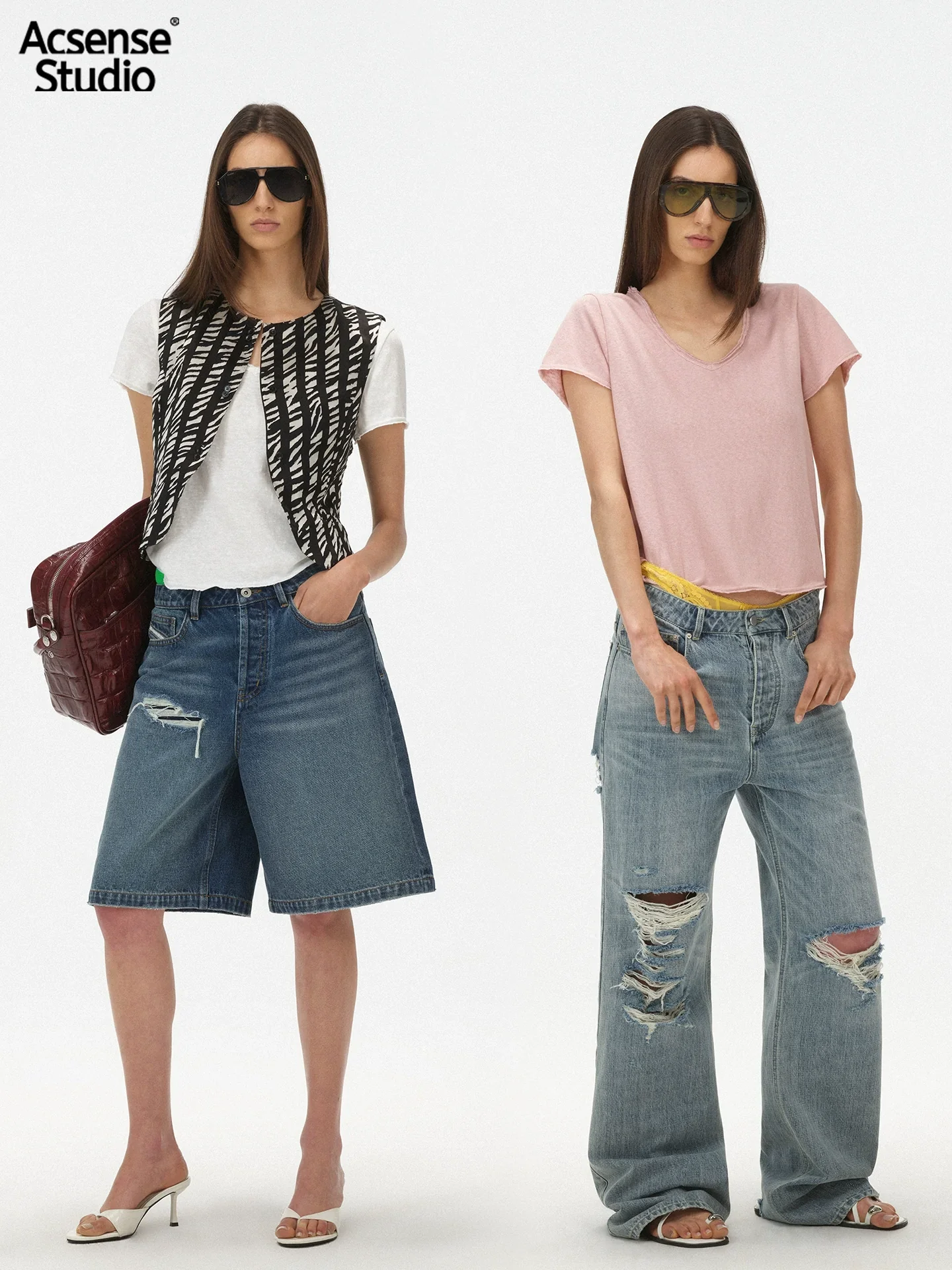 Rolled-Edge V-Neck Tee - Image 3