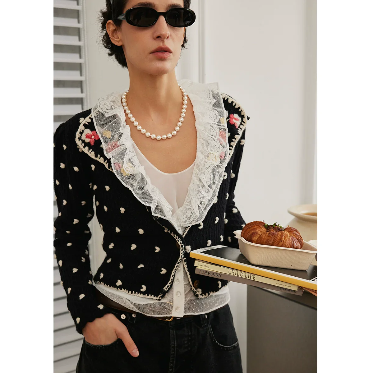 Romantic Floral Lace Cardigan - Image 2
