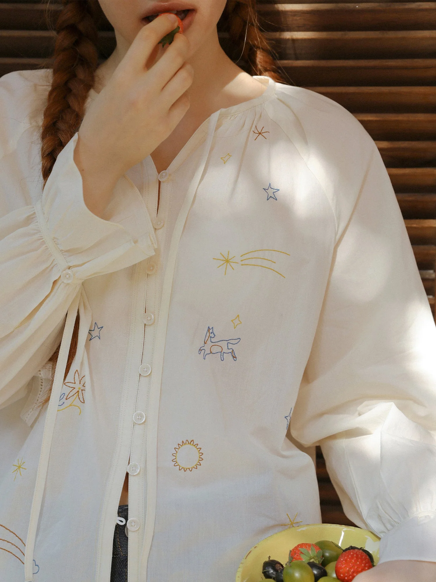 Romantic Starry Embroidered Shirt - Image 6