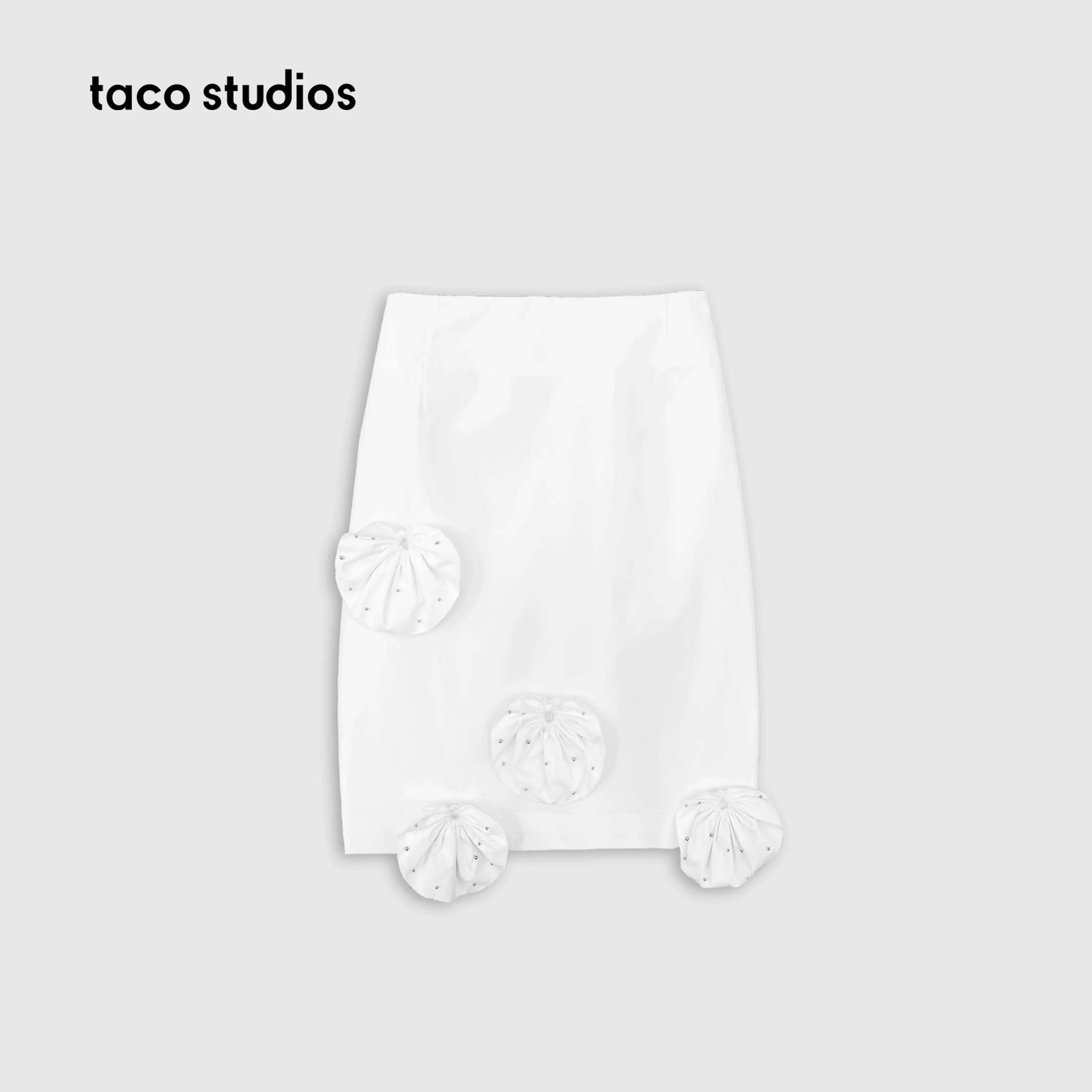 Rosette Cotton Pencil Skirt - Image 6