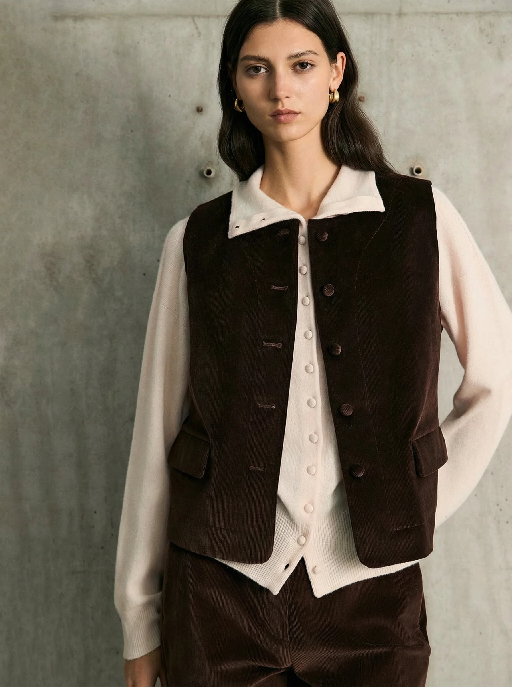 Round-Neck Button Vest - Image 5