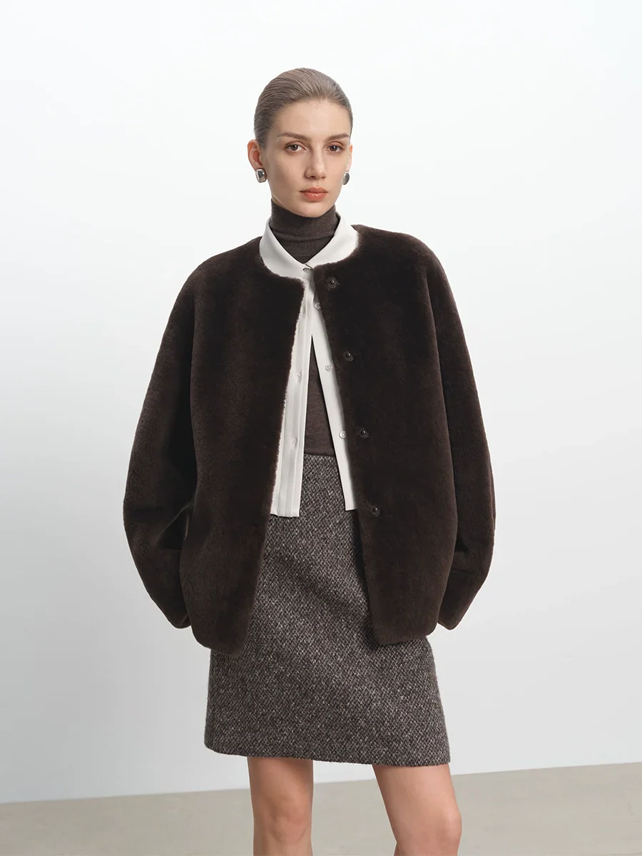 Round-Neck Plush Jacket - Image 2