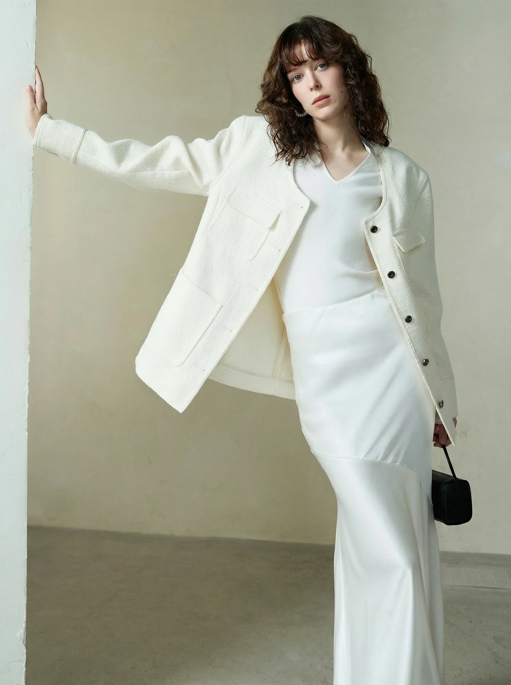 Round-Neck Tweed Jacket - Image 6
