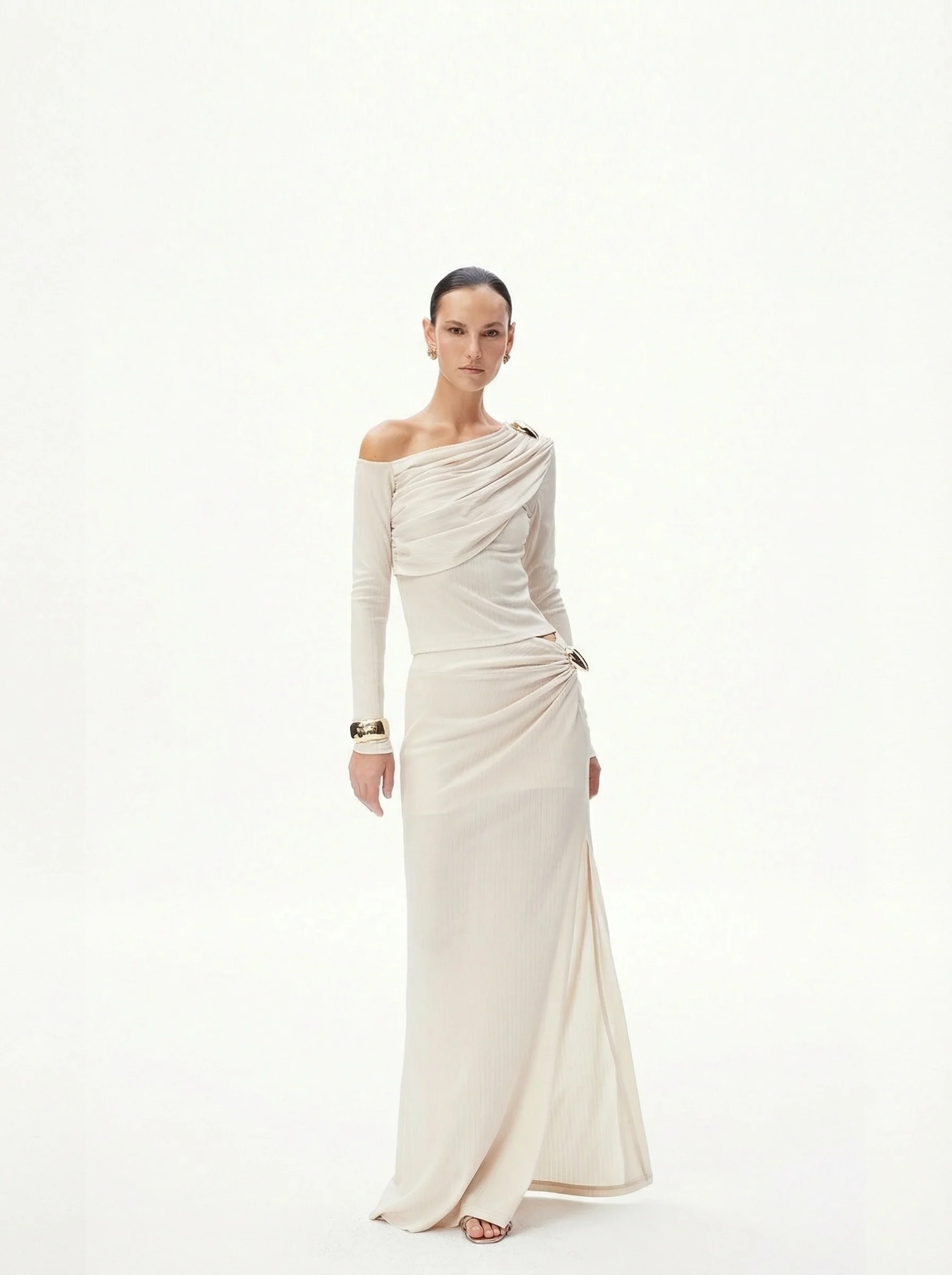 Ruched Hardware Maxi Skirt - Image 6