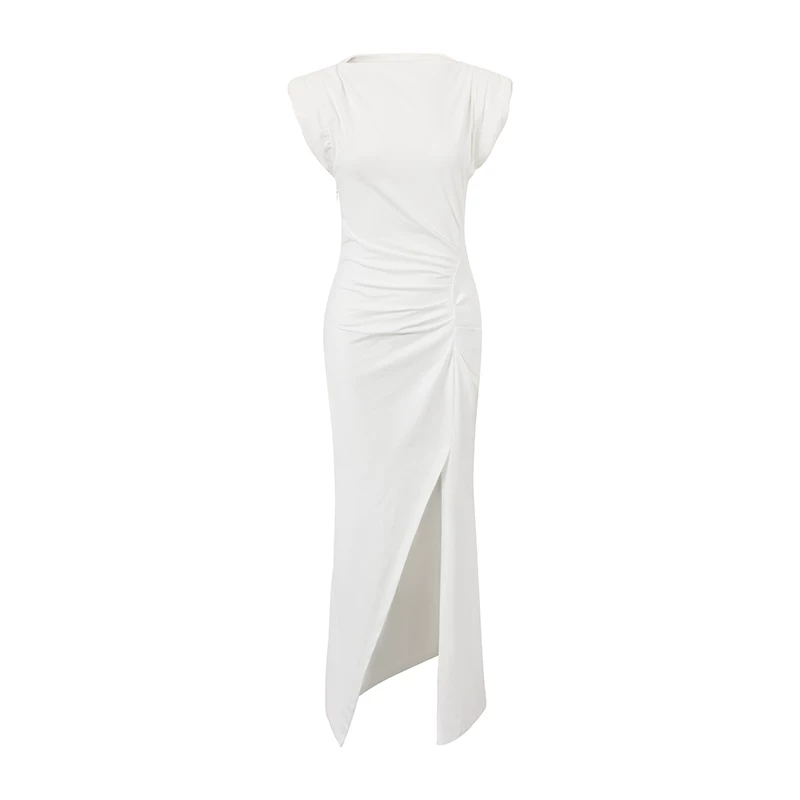 Ruched Slit Maxi Dress - Image 3