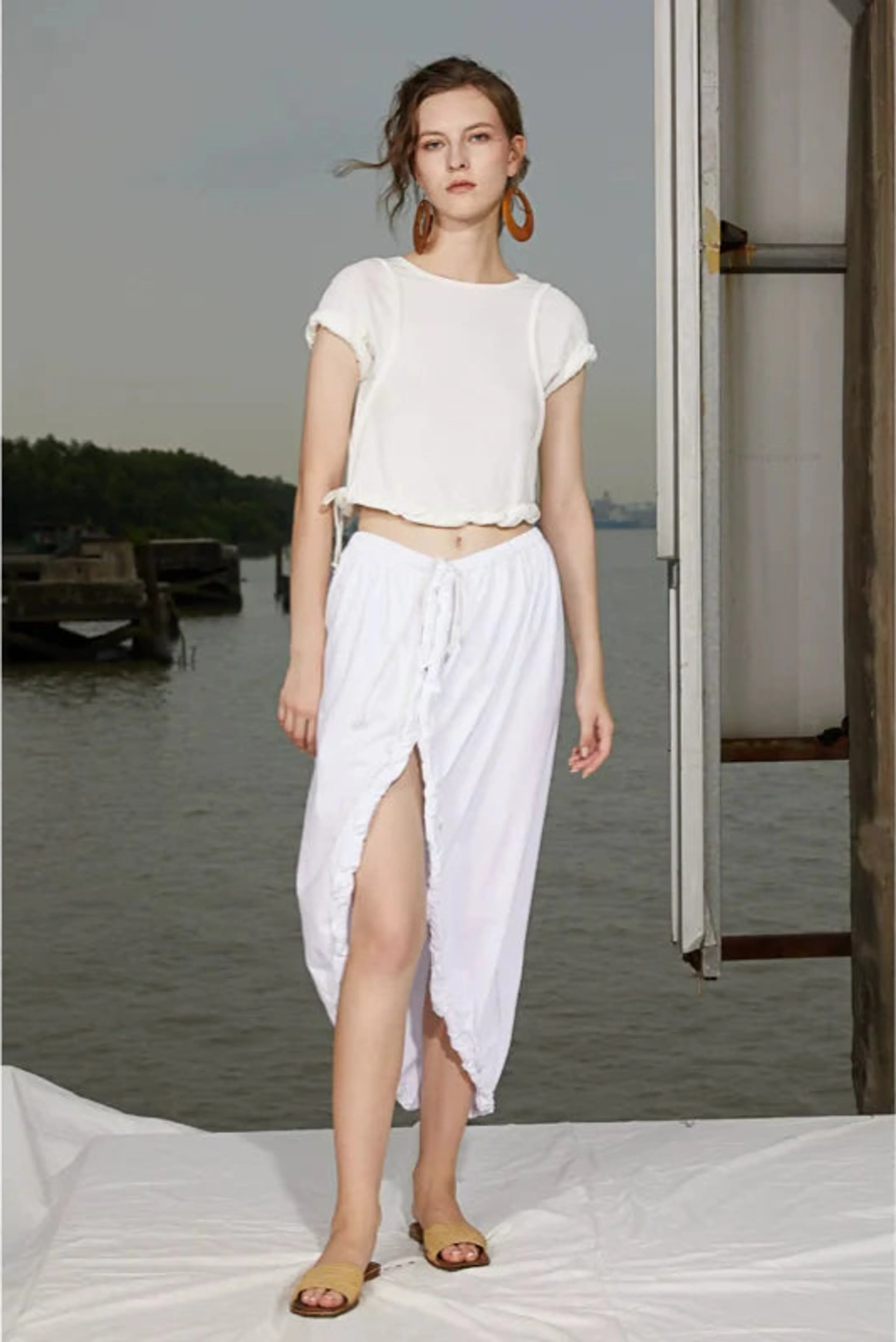 Ruffled Knit White Ensemble - Image 7