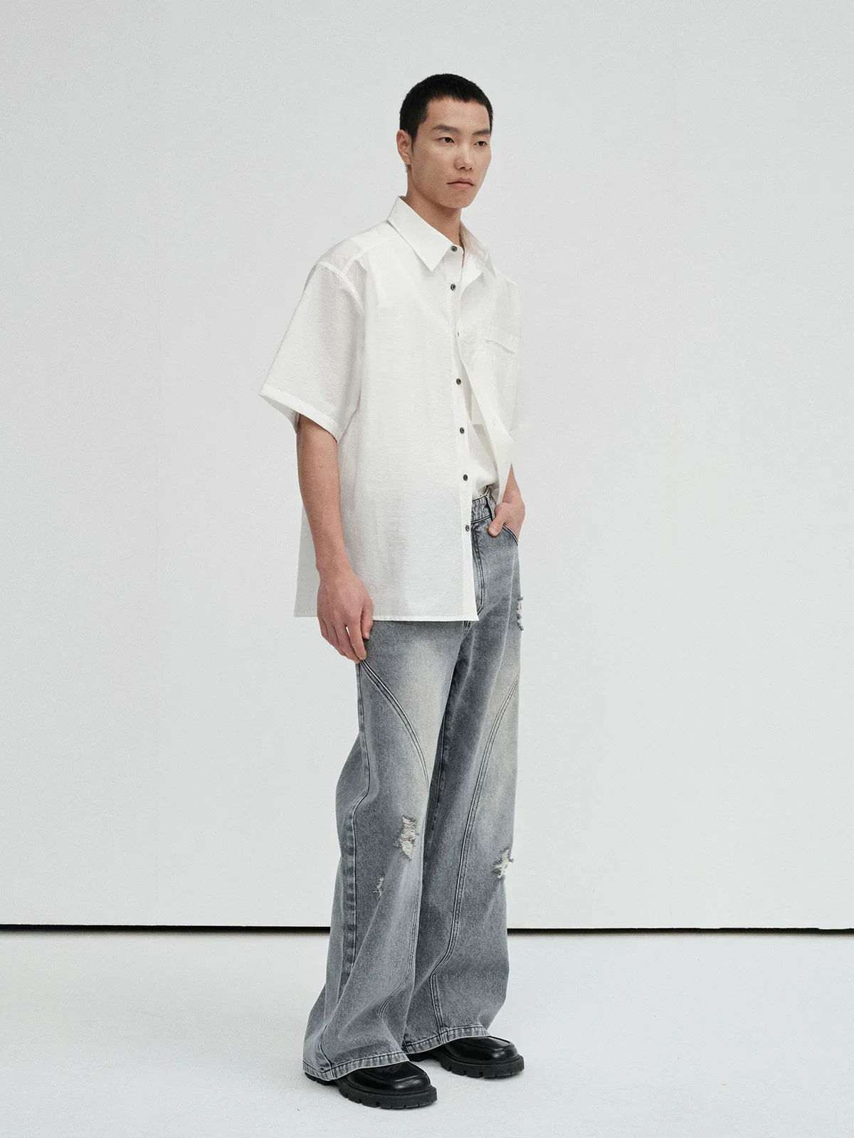 Salt-Shrunk Pima Blend Short-Sleeve Shirt - Image 5