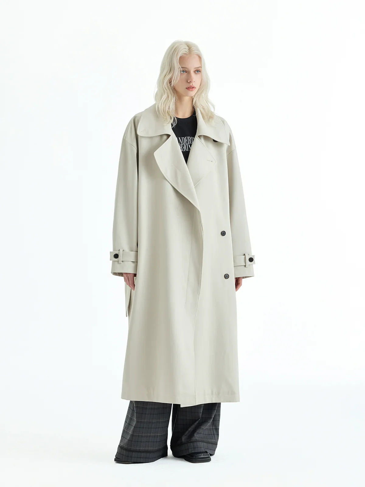 Sand-Washed Tencel-Cotton Trench Coat - Image 4