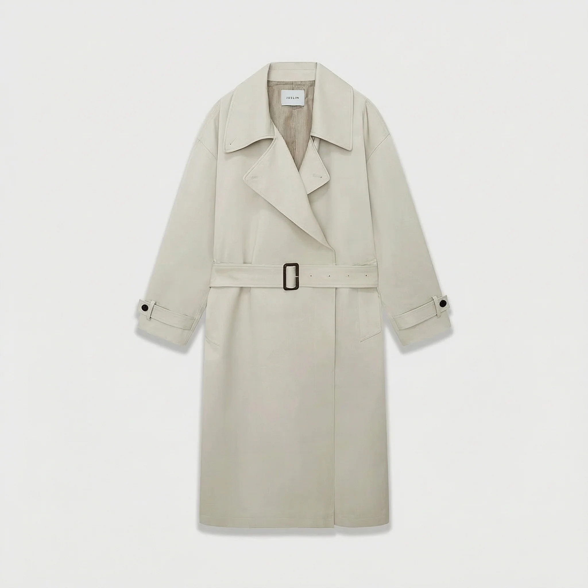 Sand-Washed Tencel-Cotton Trench Coat - Image 7