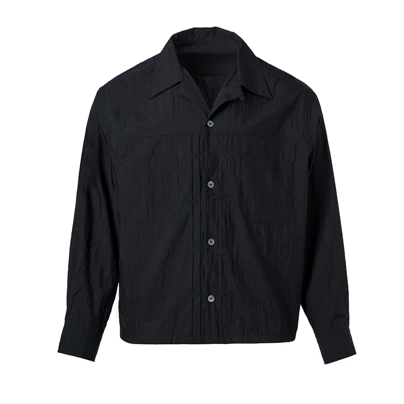 Sandwashed Crinkle Cuban-Collar Overshirt - Image 2