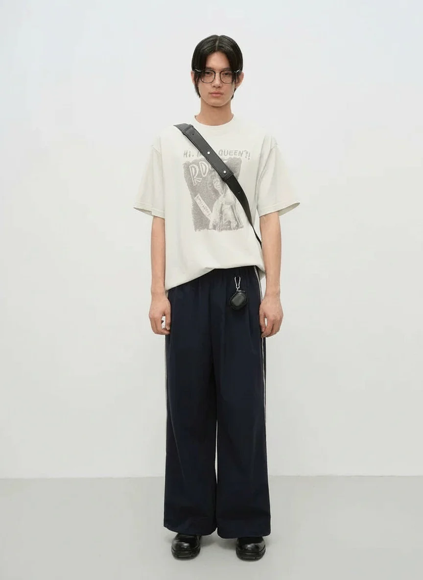 Sapphire Side-Stripe Wide-Leg Trousers - Image 2