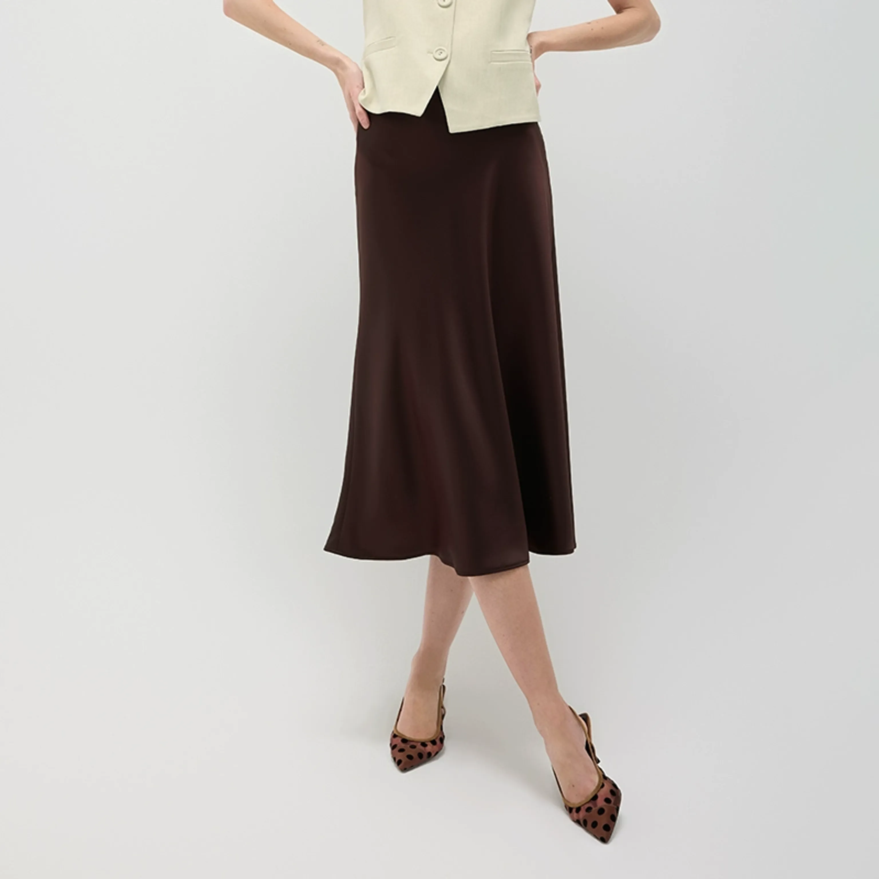 Satin Fishtail Midi Skirt - Image 2