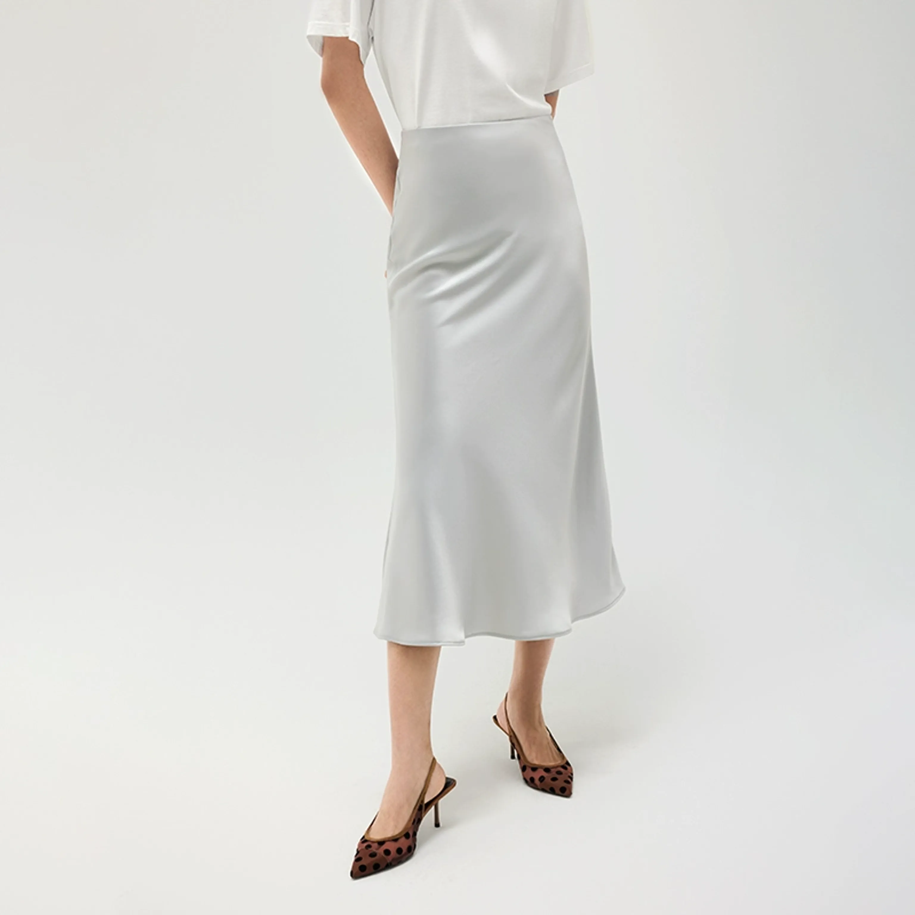 Satin Fishtail Midi Skirt - Image 3