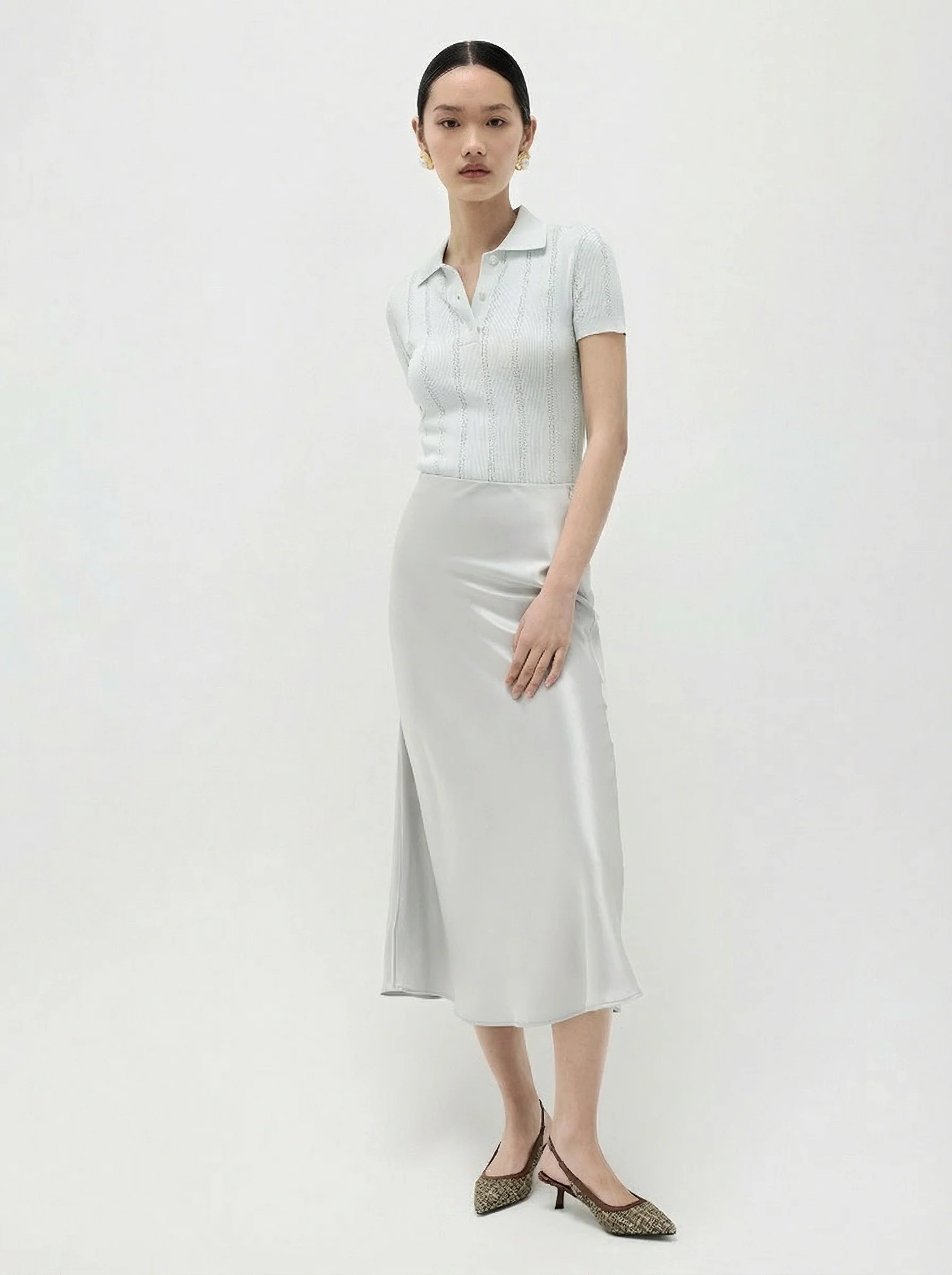 Satin Fishtail Midi Skirt - Image 7
