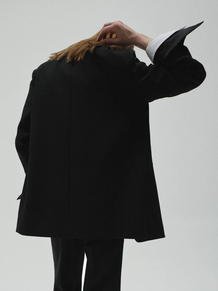 Satin Lapel Blazer - Image 3