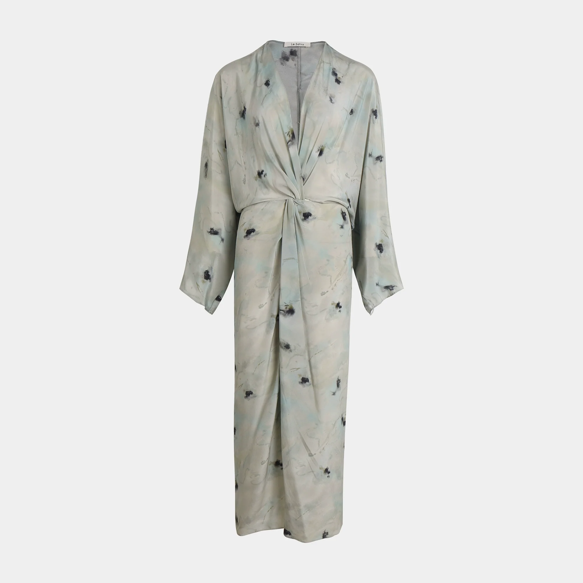 Satin Watercolor Silk Dress - Image 5
