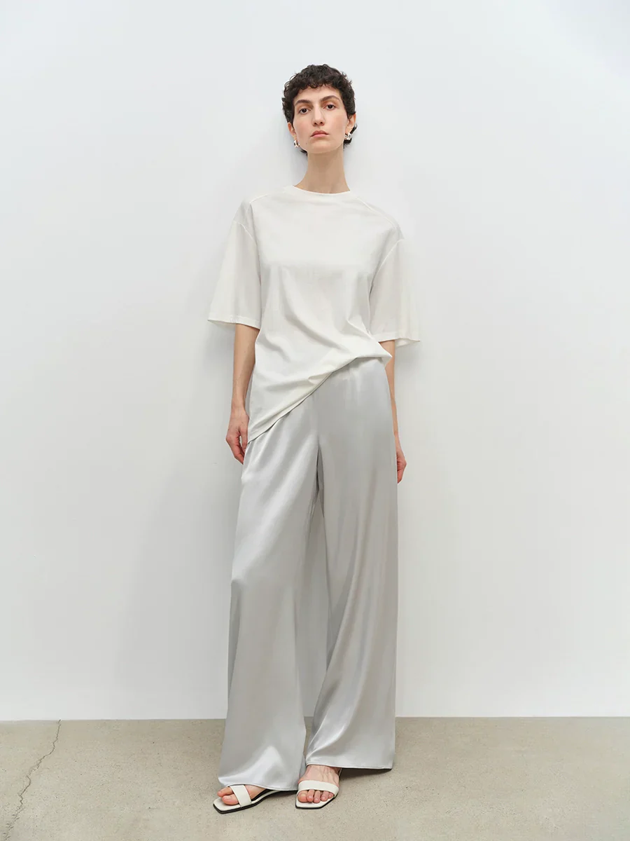 Satin Wide-Leg Trousers - Image 2