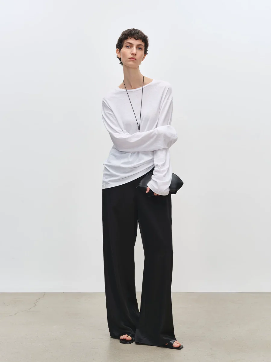 Satin Wide-Leg Trousers - Image 3
