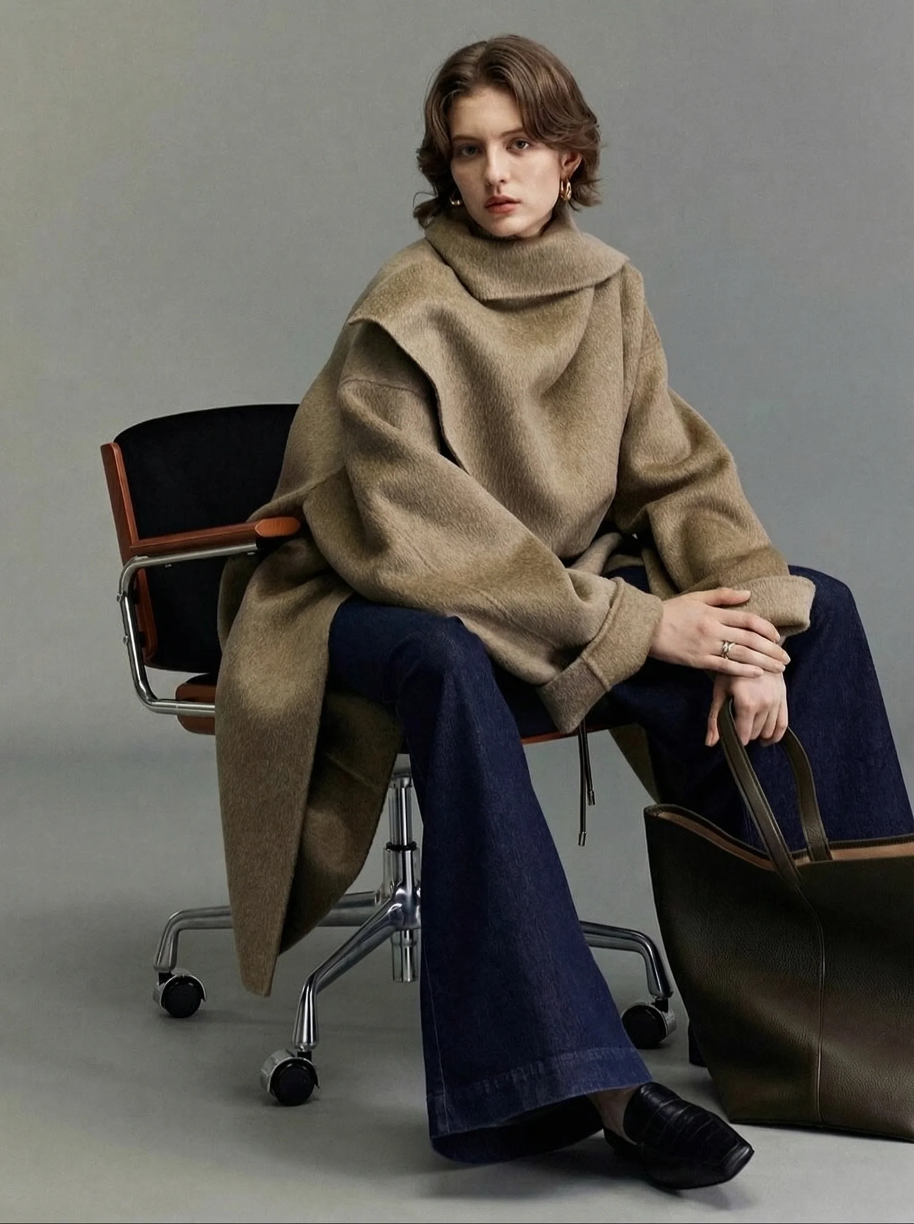 Scarf Collar Coat - Image 3