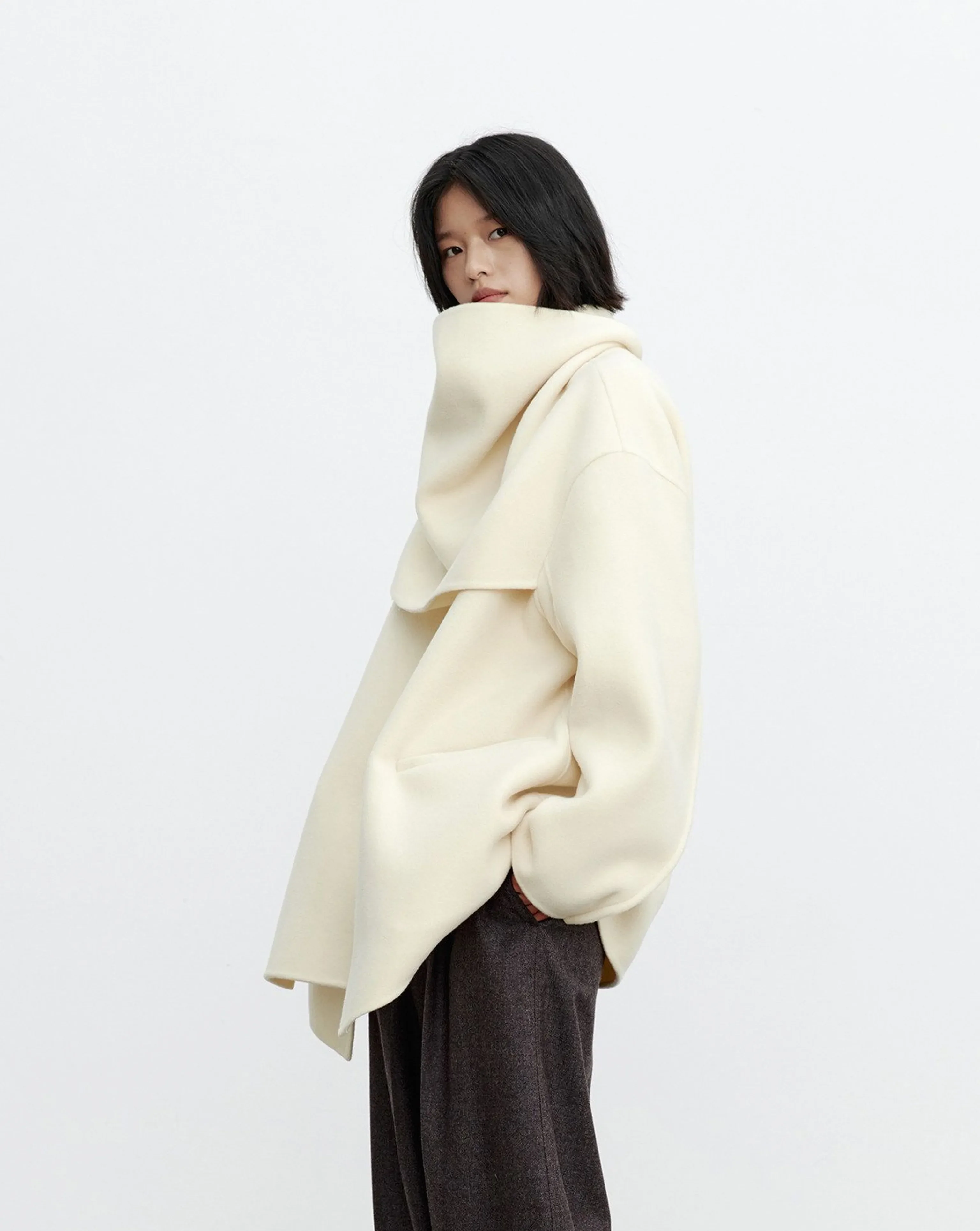 Scarf Collar Coat - Image 3
