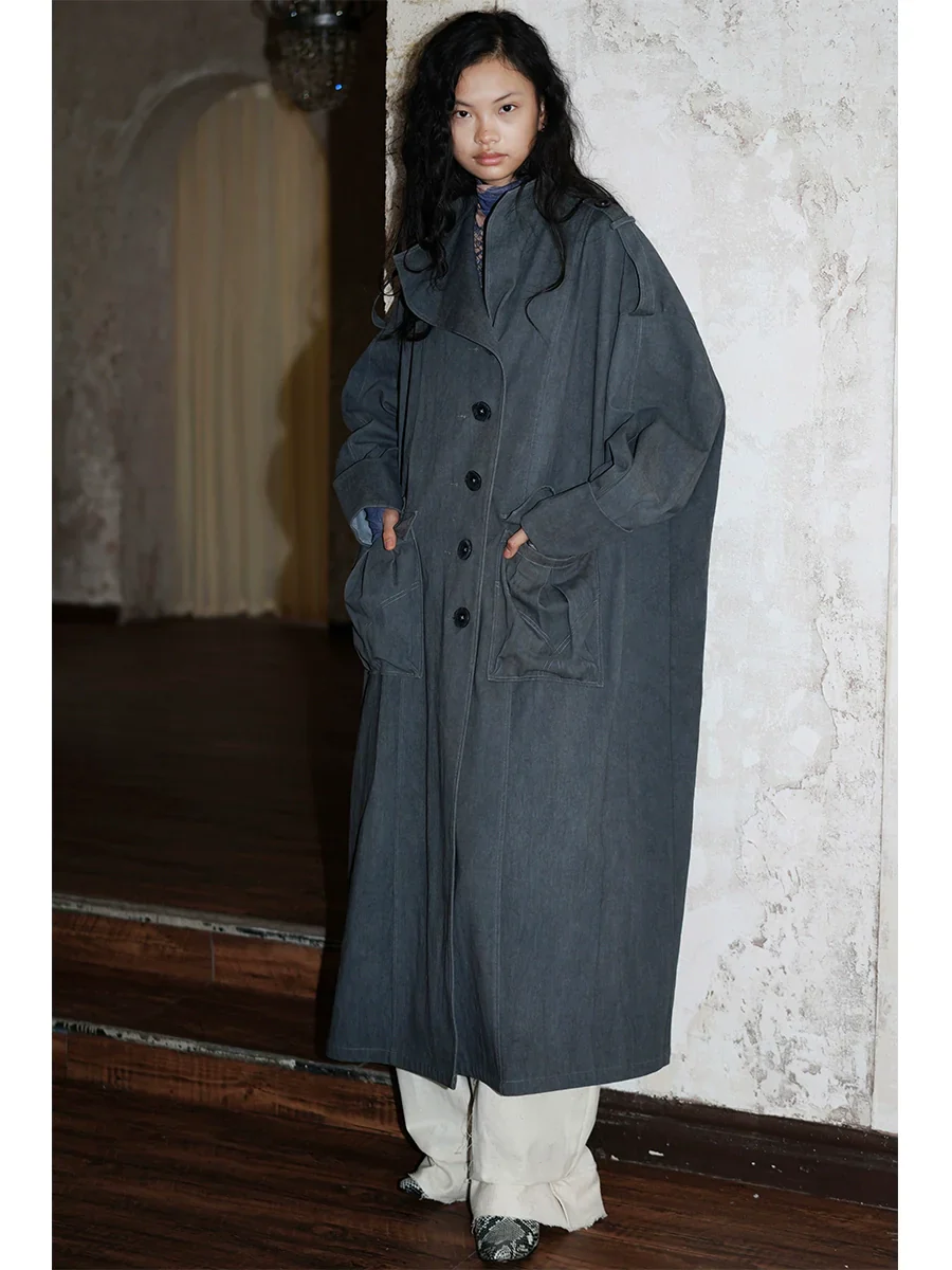 Scarf-Collar Oversized Trench Coat - Image 2