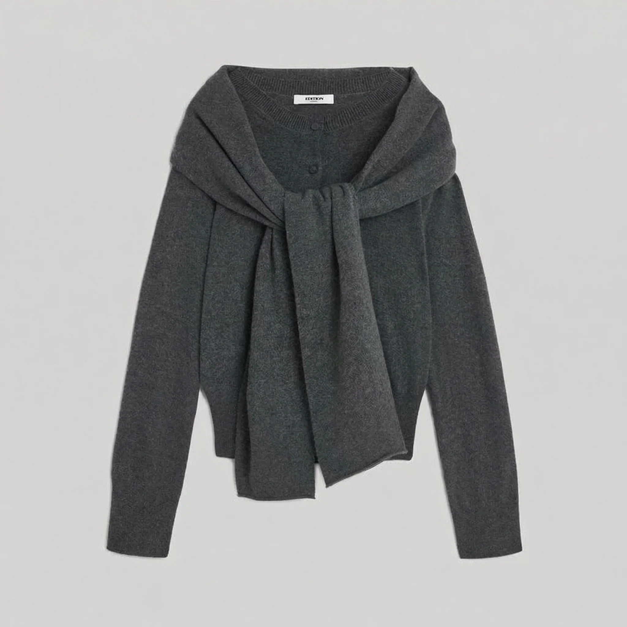 Scarf-Tie Knit Cardigan - Image 7