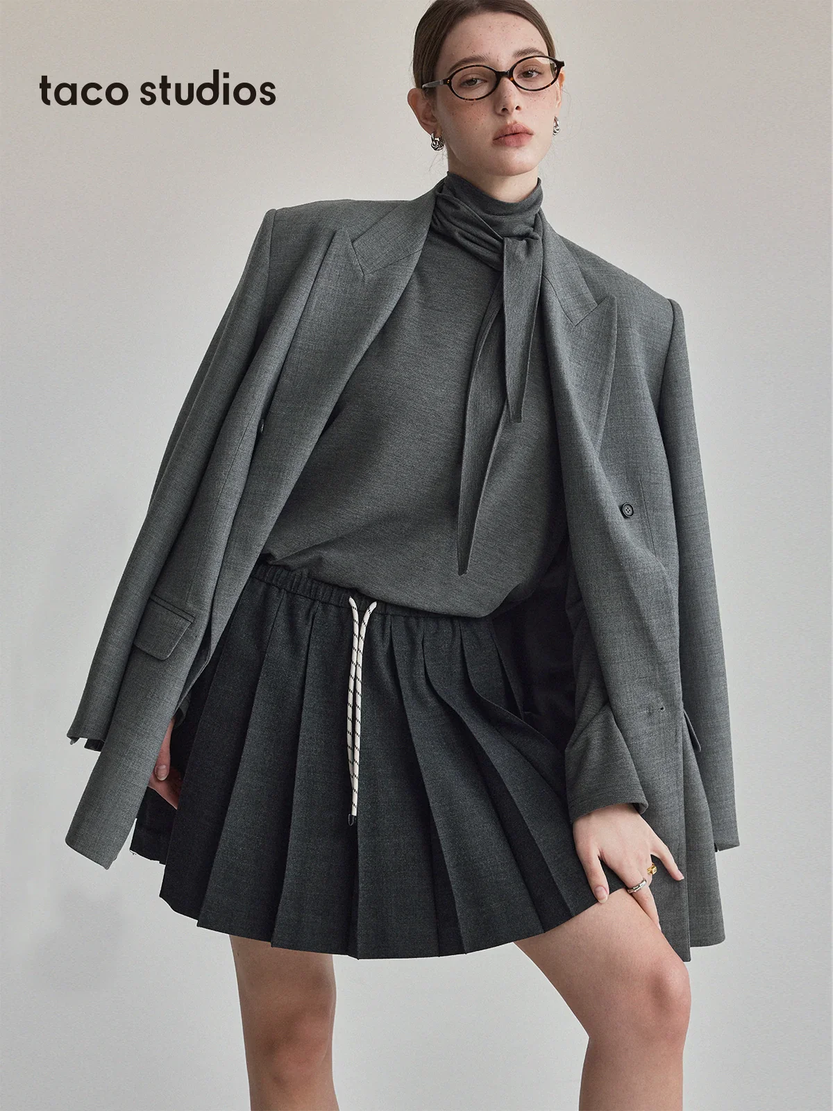 Scarf-Tie Mock Neck Long-Sleeve Top - Image 5
