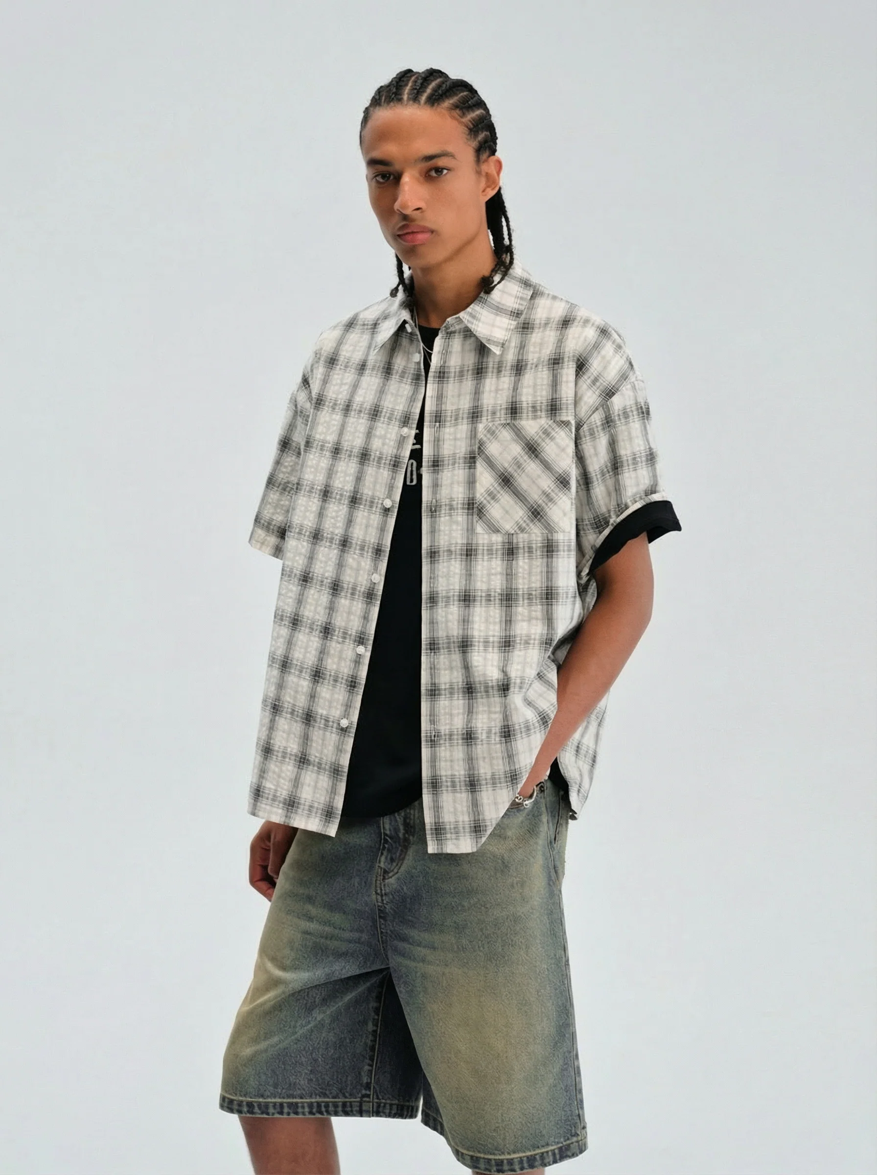Seersucker Check Short-Sleeve Shirt - Image 2