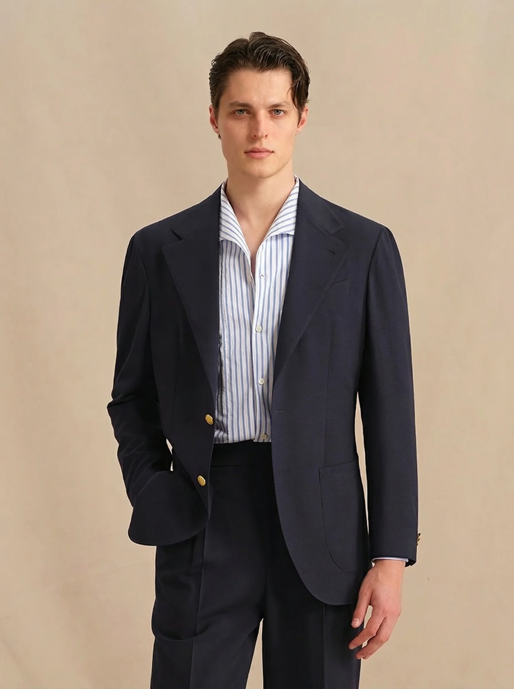 Italian imported Seersucker Wool Suit