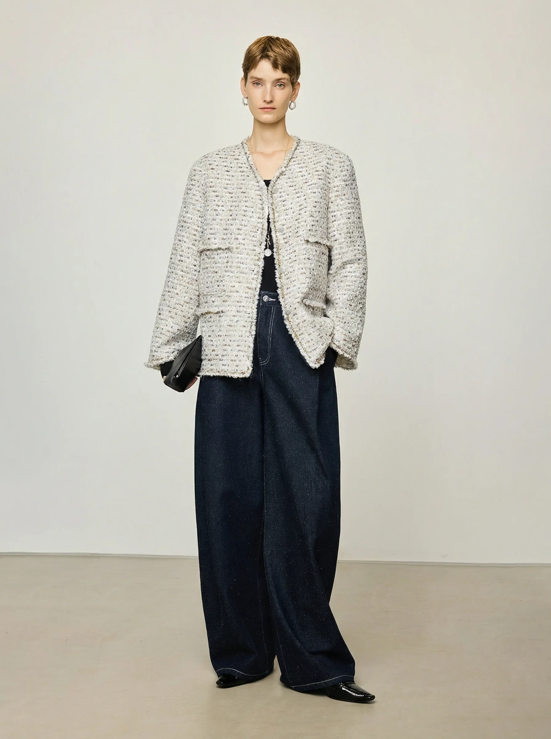 Sequin-Trim Tweed Jacket - Image 2