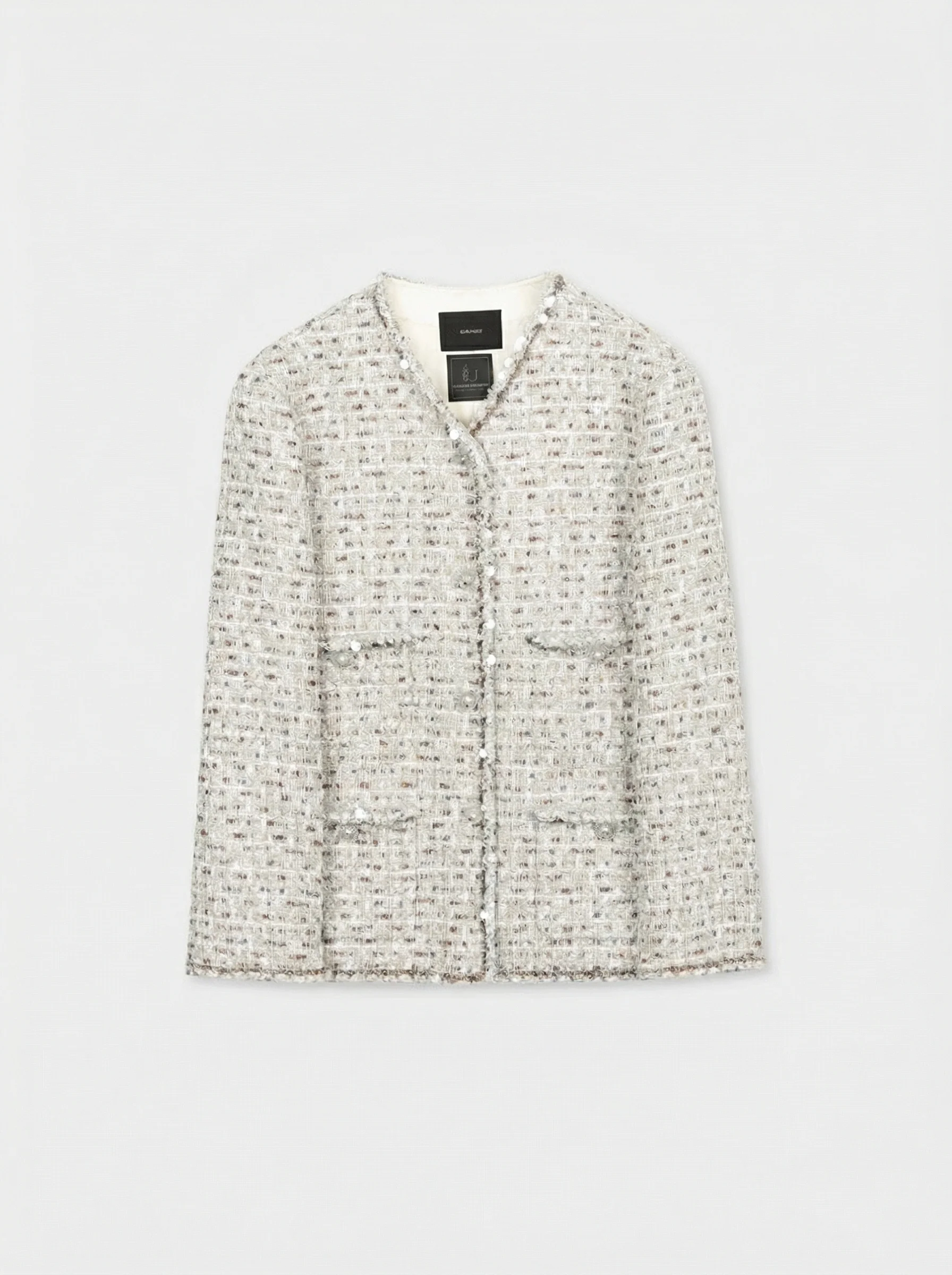 Sequin-Trim Tweed Jacket - Image 6