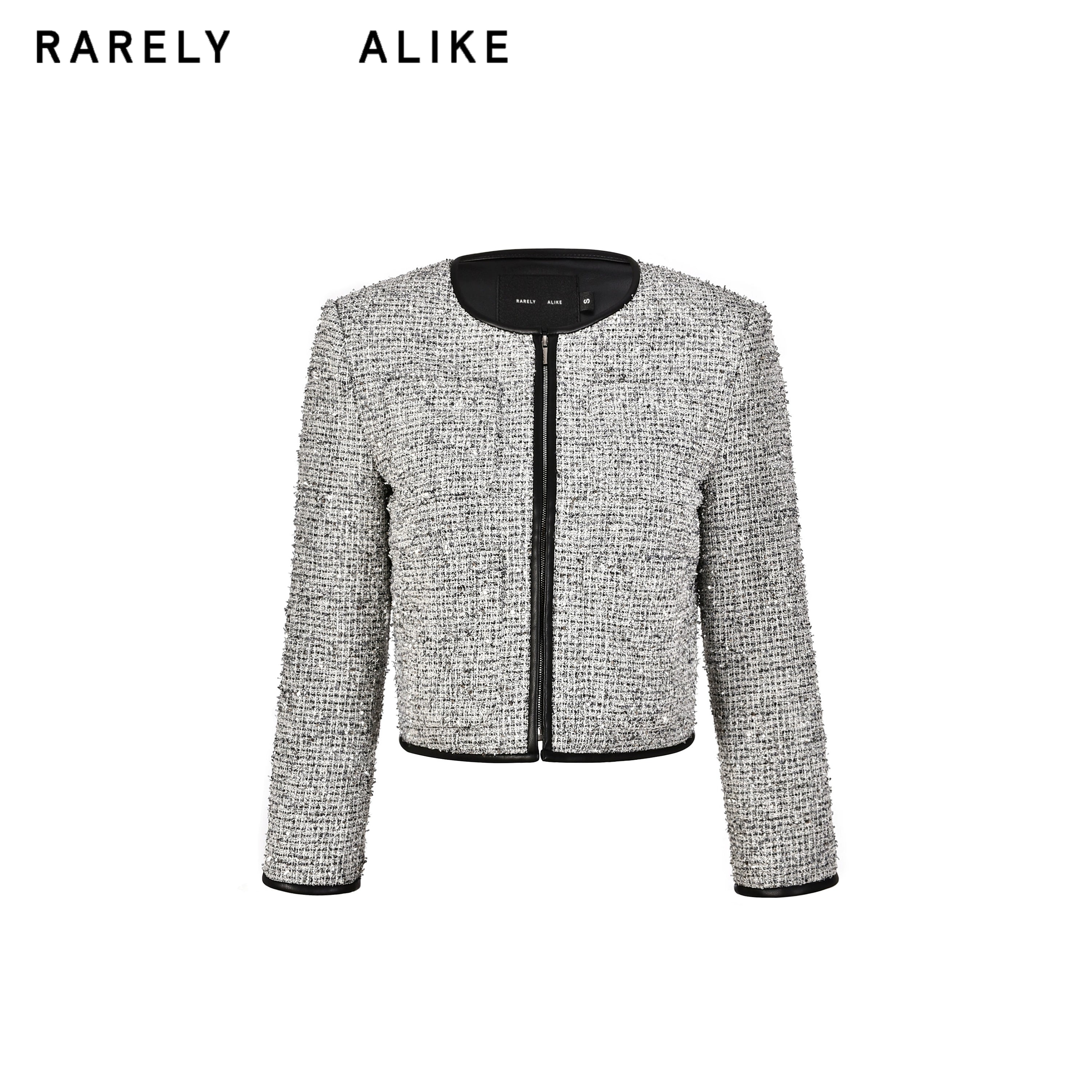 Sequined Tweed Bomber Jacket - Image 6