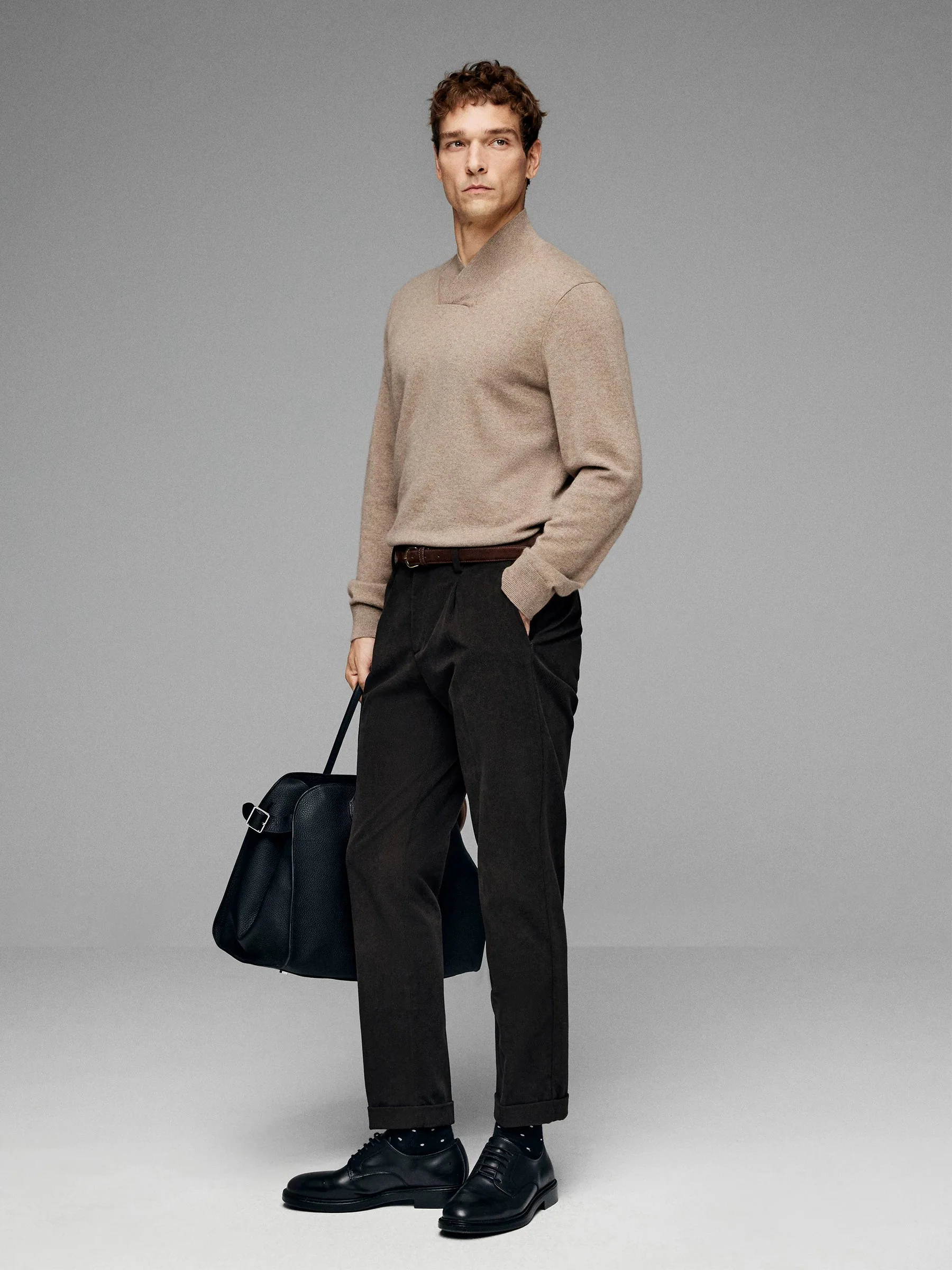 Shawl Collar Cashmere Sweater - Image 2