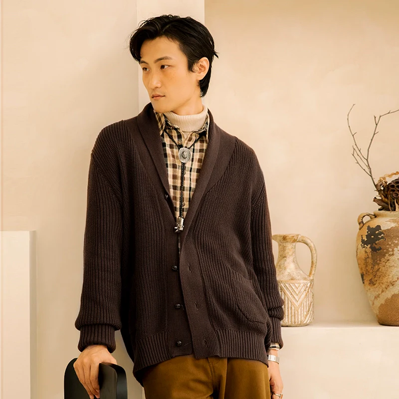 Shawl Collar Chunky Knit Cardigan - Image 6