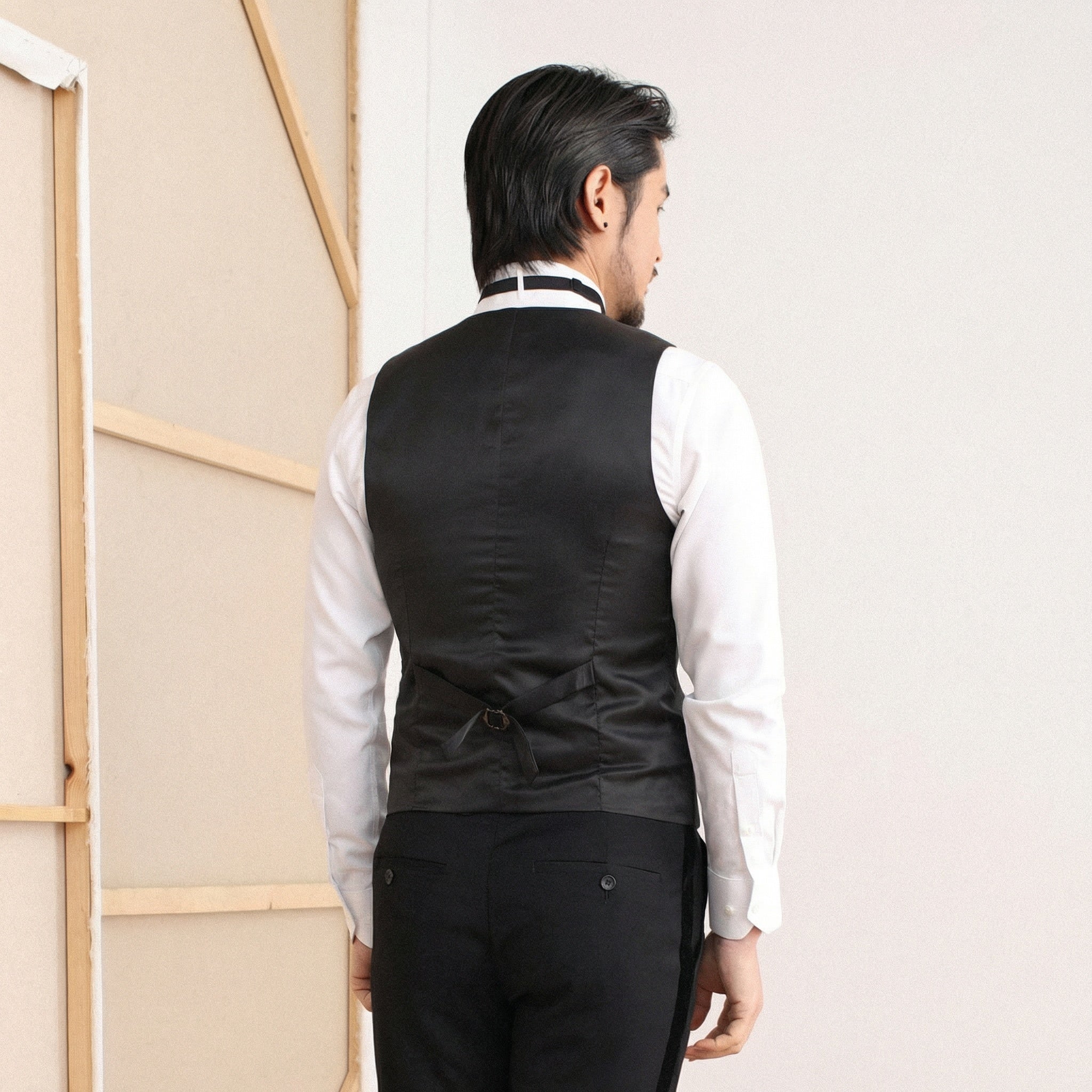 Shawl-Collar Jacquard Vest - Image 4