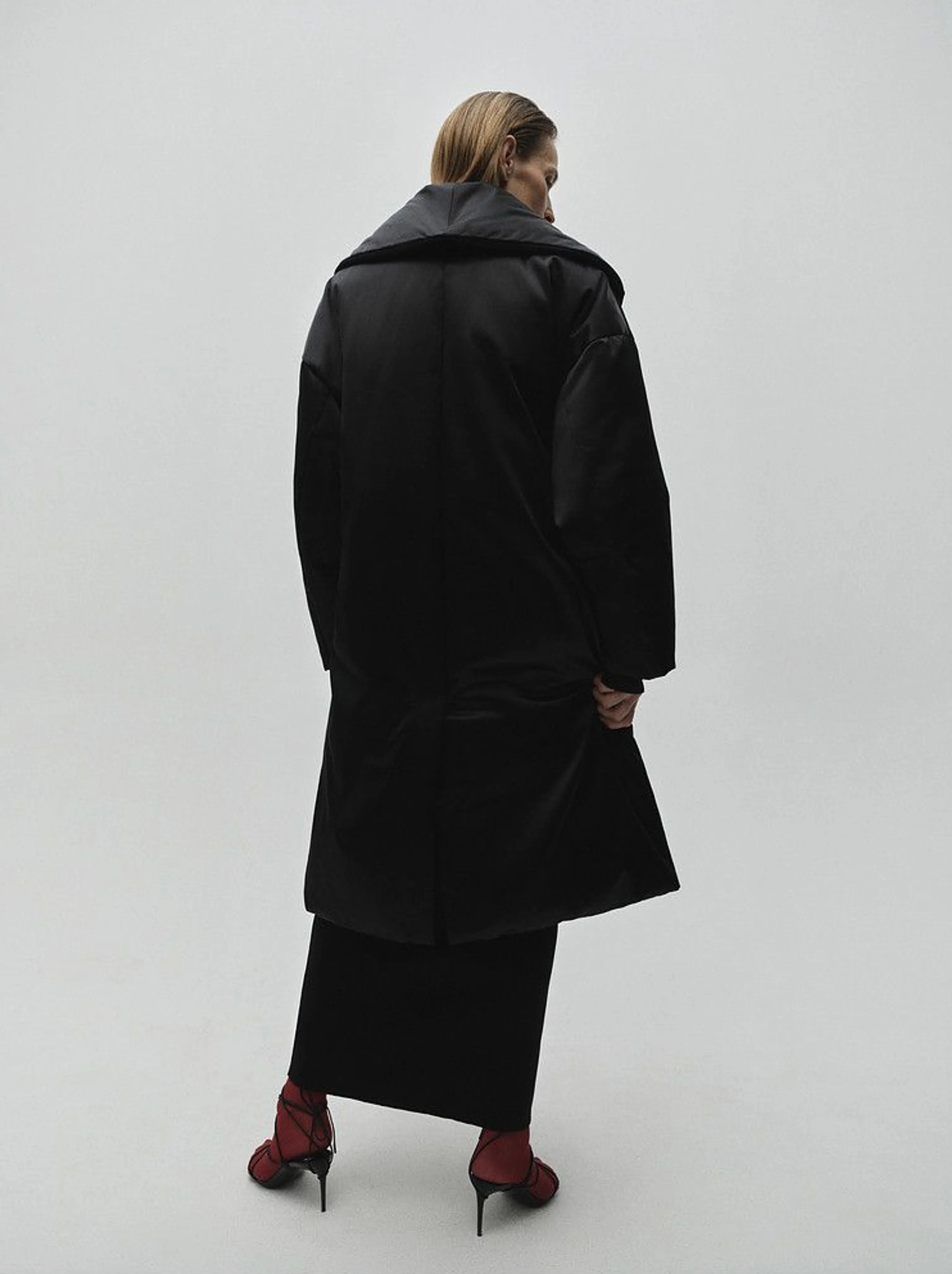 Shawl Collar Puffer Coat - Image 3